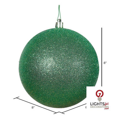 8" Shatterproof Ball Ornament - Green - Sequin — alternate view