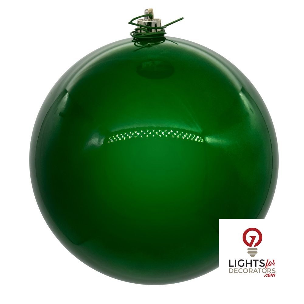 10" Shatterproof Ball Ornament - Green - Glitter
