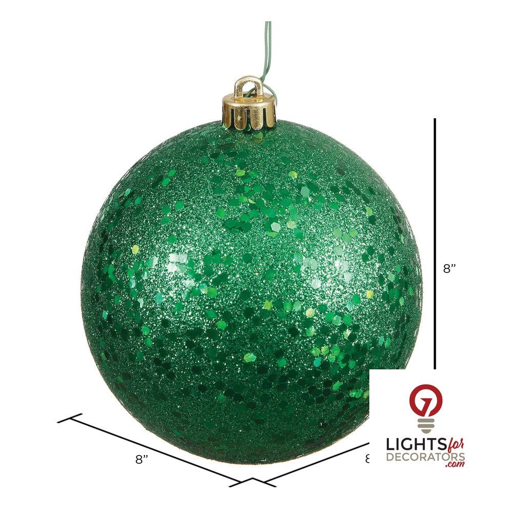 10" Shatterproof Ball Ornament - Green - Pearl - UV Treated — alternate view