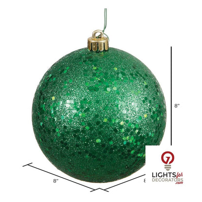 10" Shatterproof Ball Ornament - Green - Pearl - UV Treated — alternate view