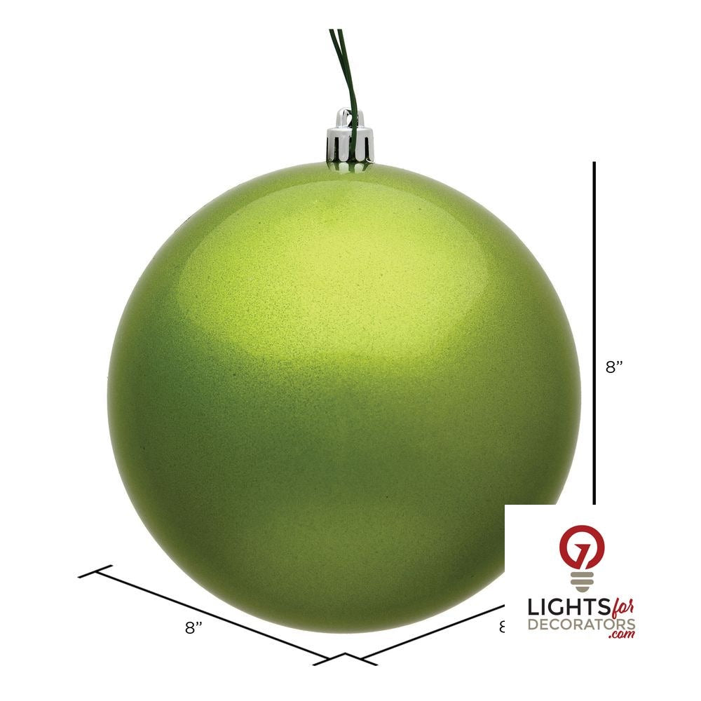 10" Shatterproof Ball Ornament - Lime - Matte - UV Treated — alternate view