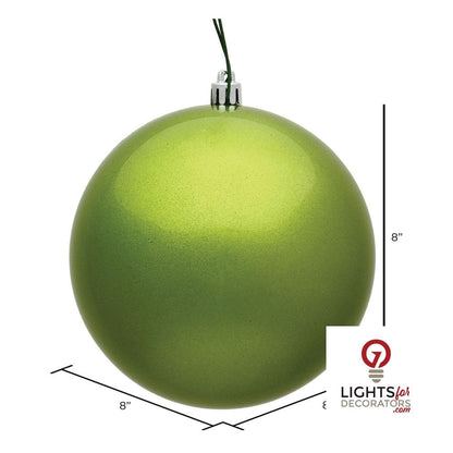 10" Shatterproof Ball Ornament - Lime - Matte - UV Treated — alternate view