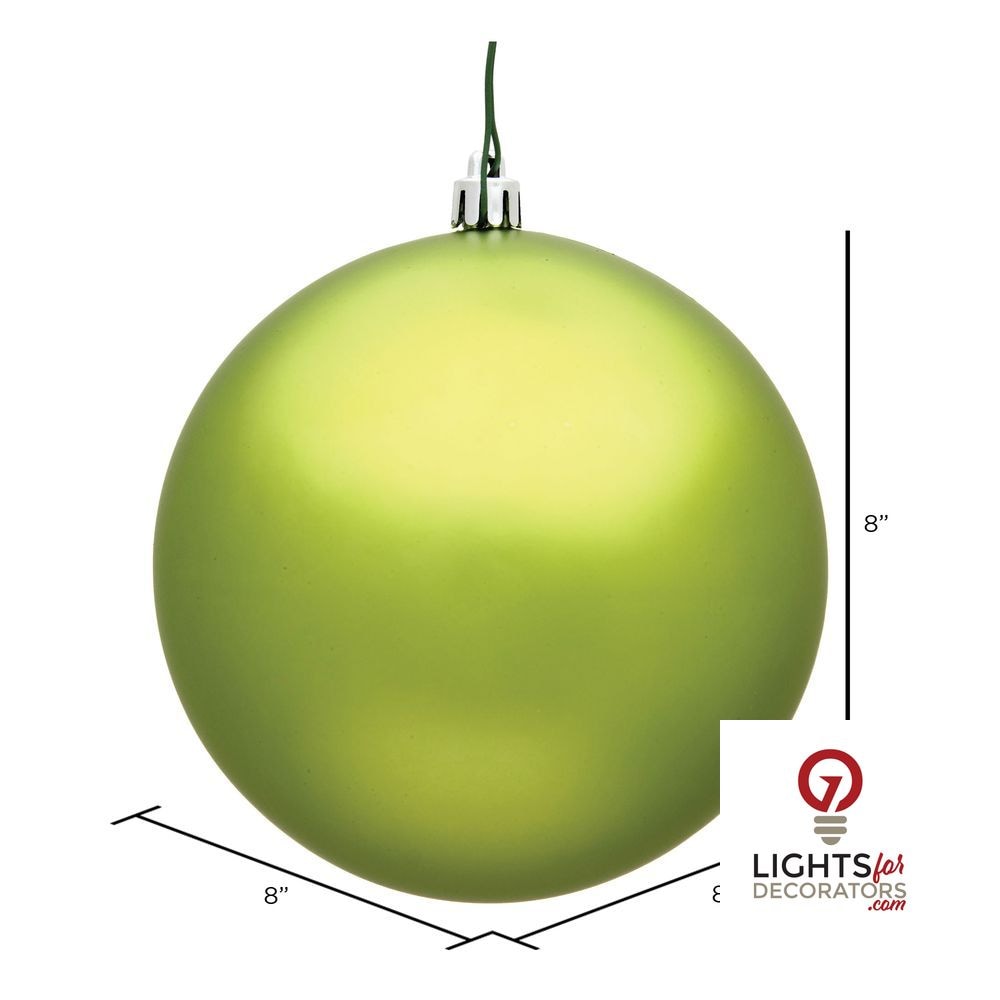 10" Shatterproof Ball Ornament - Lime - Shiny - UV Treated — alternate view