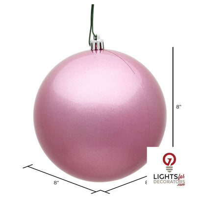 10" Shatterproof Ball Ornament - Pink - Matte - UV Treated — alternate view