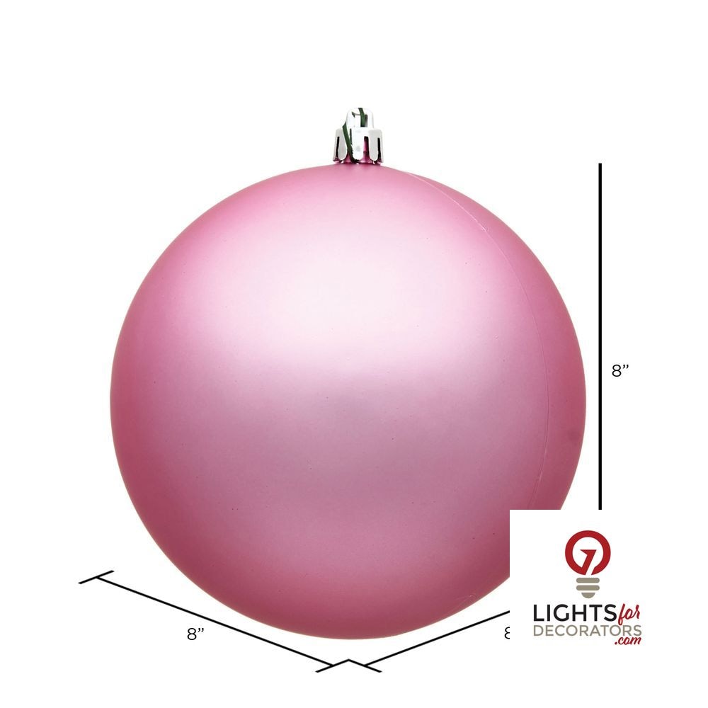 10" Shatterproof Ball Ornament - Pink - Shiny - UV Treated — alternate view