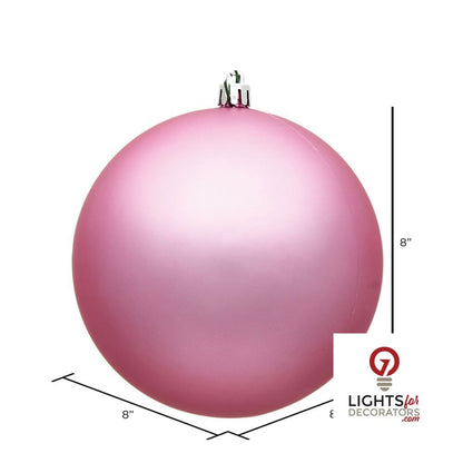 10" Shatterproof Ball Ornament - Pink - Shiny - UV Treated — alternate view