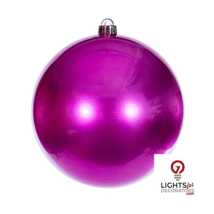 10" Shatterproof Ball Ornament - Hot Pink - Matte - UV Treated