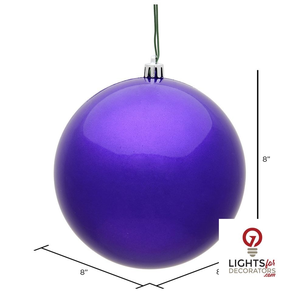 10" Shatterproof Ball Ornament - Purple - Matte - UV Treated — alternate view