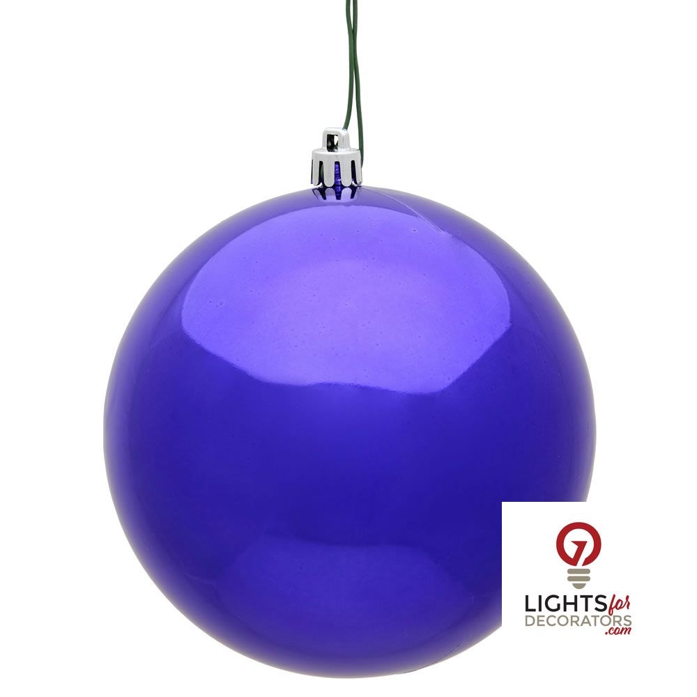 4" Shatterproof Ball Ornament - Red - Candy - UV Treated - Set of 6