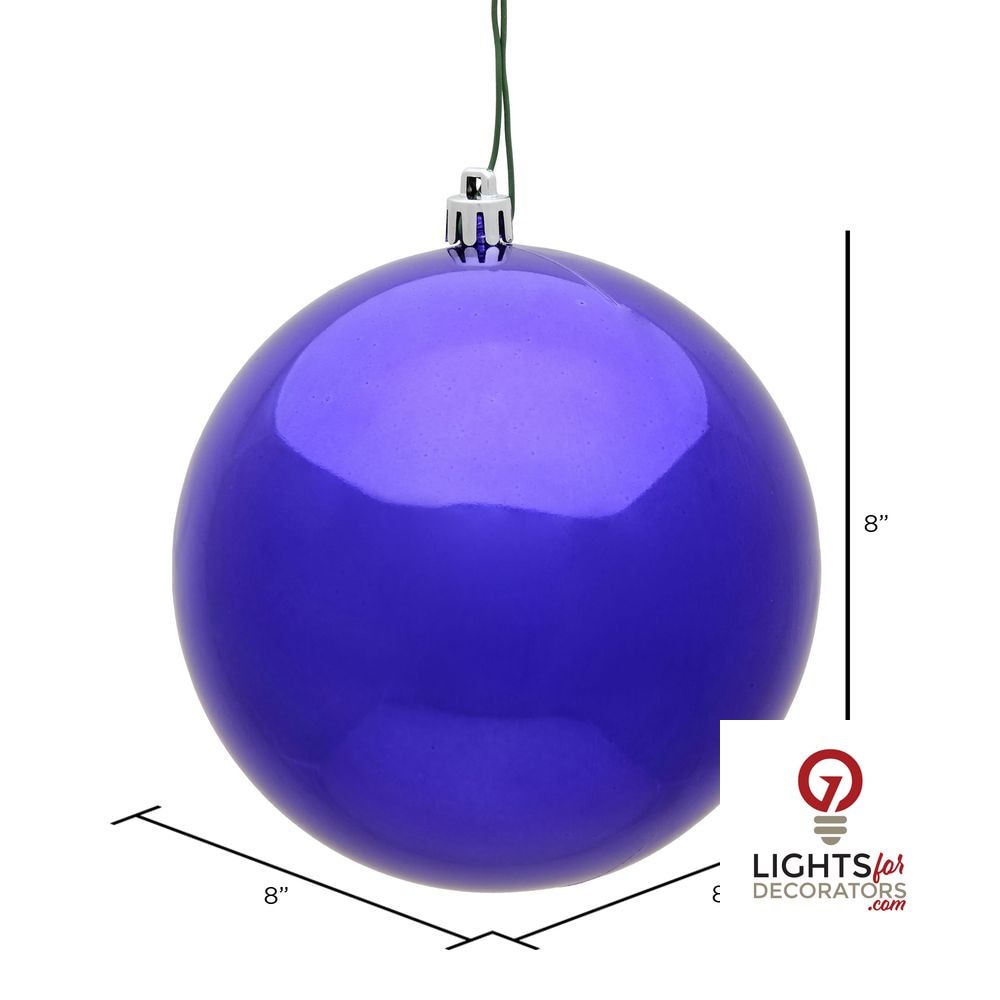 4" Shatterproof Ball Ornament - Red - Candy - UV Treated - Set of 6 — alternate view