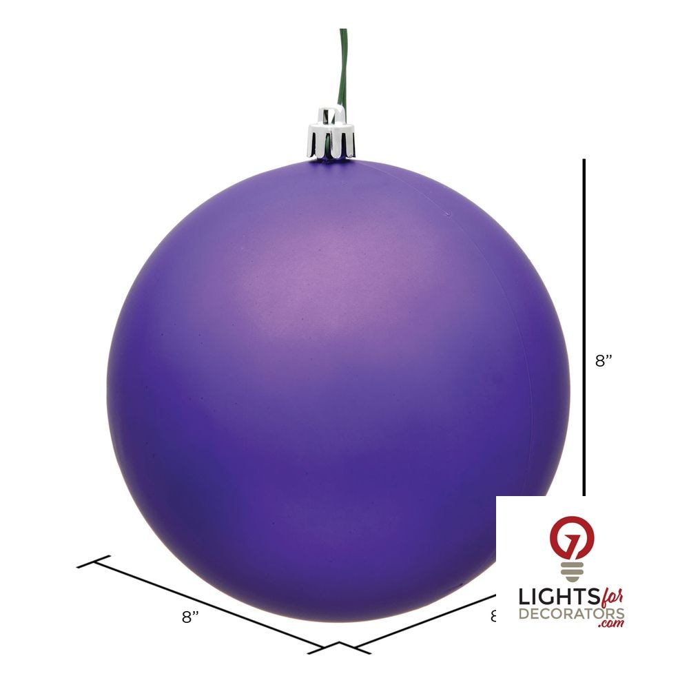 10" Shatterproof Ball Ornament - Purple - Shiny - UV Treated — alternate view