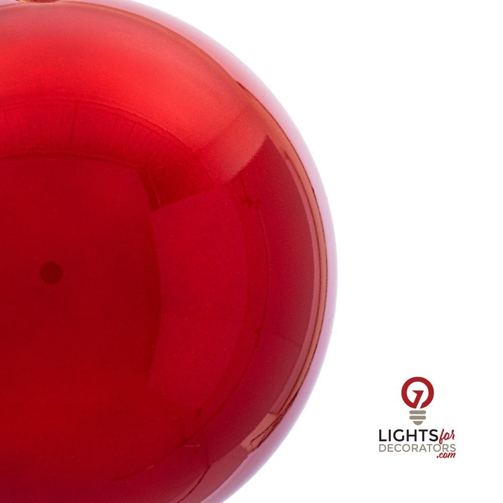 8" Shatterproof Ball Ornament - Red - Shiny - UV Treated — alternate view