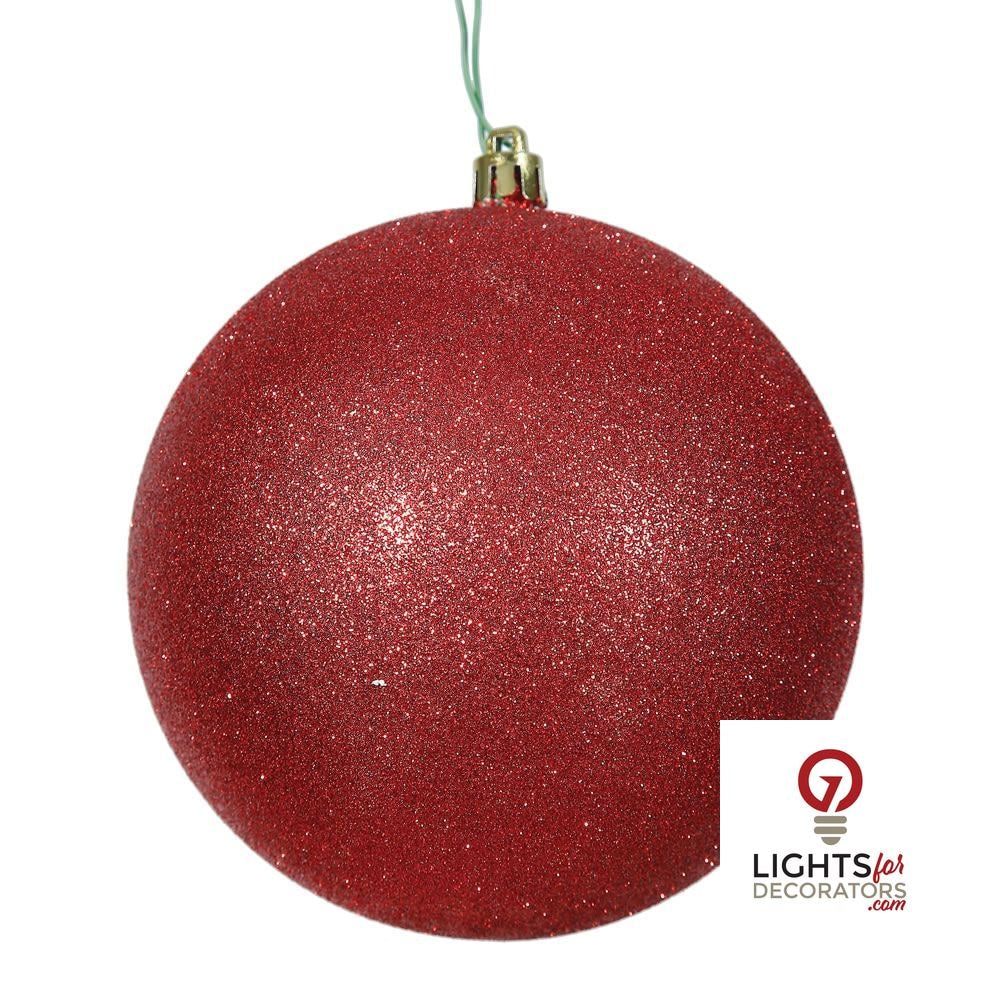 8" Shatterproof Ball Ornament - Red - Sequin