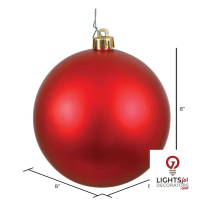 10" Shatterproof Ball Ornament - Red - Candy - UV Treated — alternate view