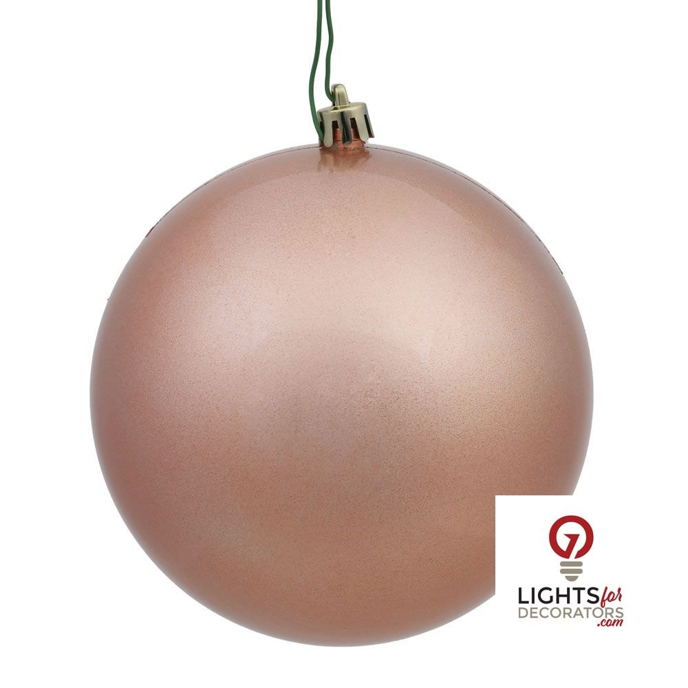 4" Shatterproof Ball Ornament - Silver - Glitter - Set of 6