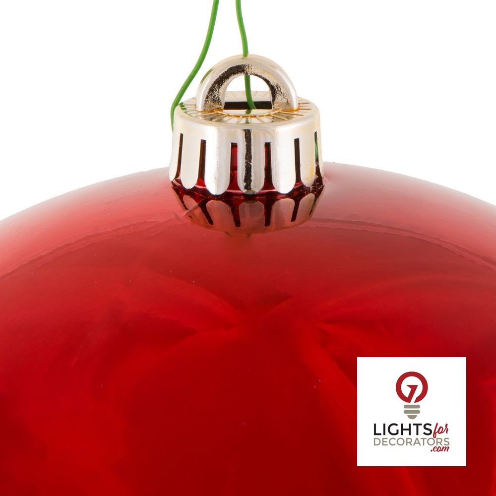 10" Shatterproof Ball Ornament - Red - Matte - UV Treated — alternate view