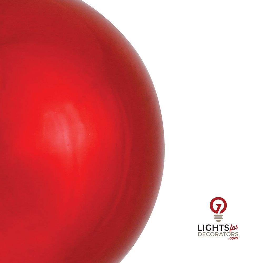 10" Shatterproof Ball Ornament - Red - Matte - UV Treated — alternate view