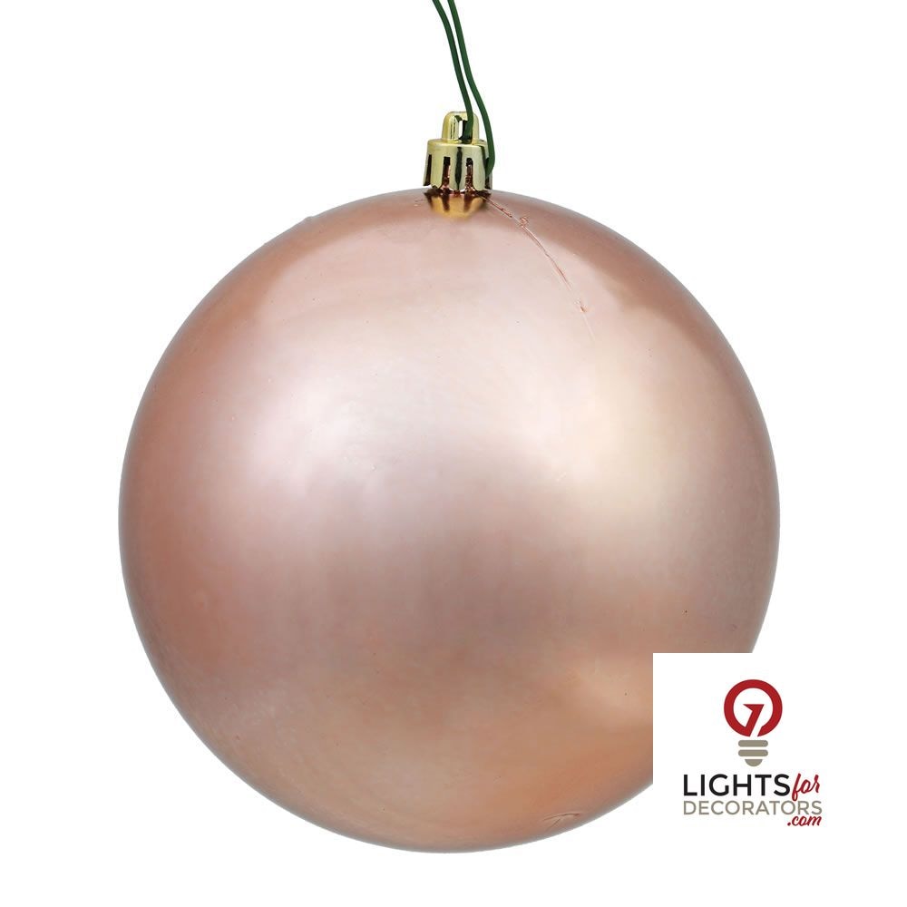 4" Shatterproof Ball Ornament - Silver - Pearl - UV Treated - Set of 6