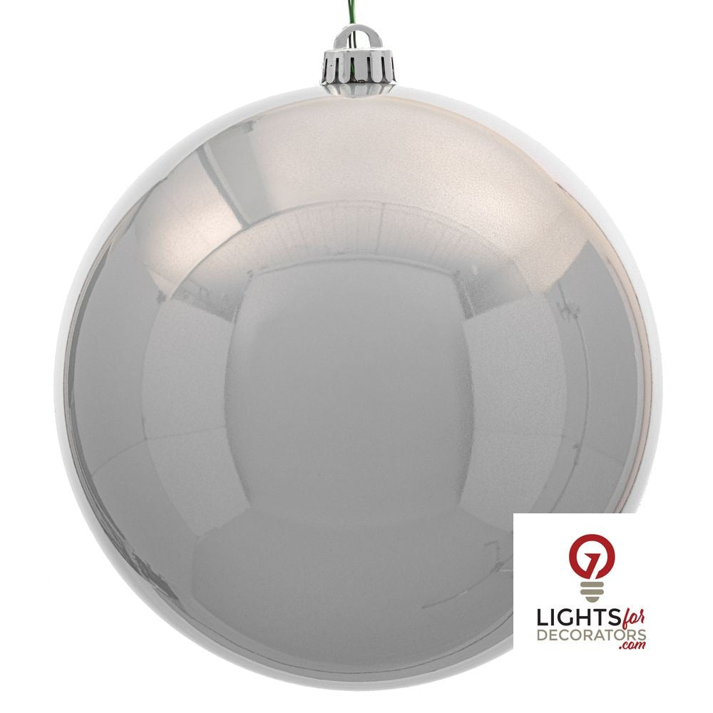 10" Shatterproof Ball Ornament - Silver - Matte - UV Treated