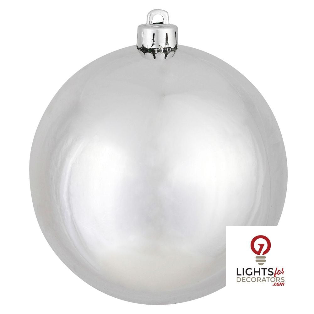 10" Shatterproof Ball Ornament - Silver - Pearl - UV Treated