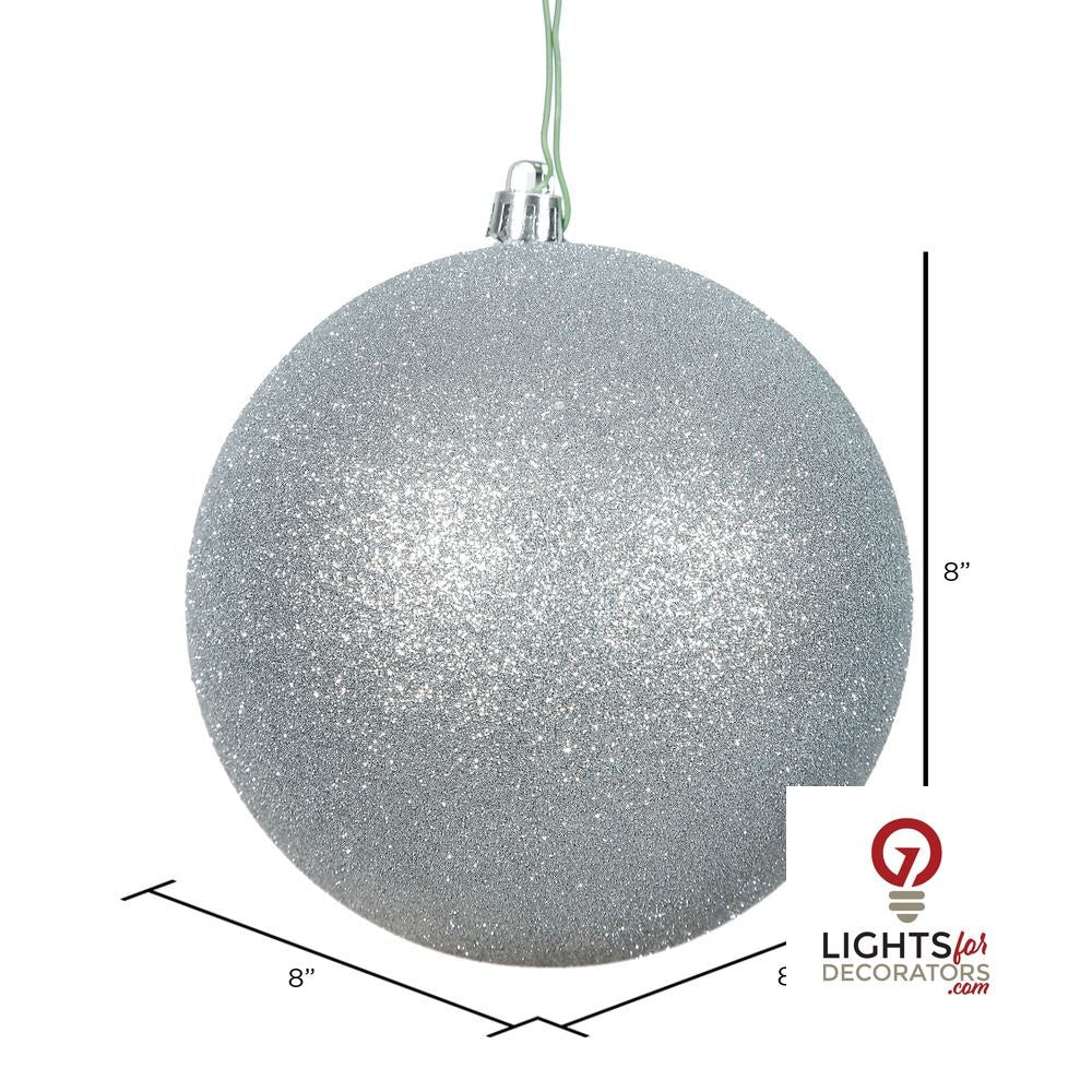 10" Shatterproof Ball Ornament - Silver - Candy - UV Treated — alternate view