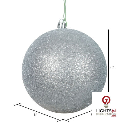 10" Shatterproof Ball Ornament - Silver - Candy - UV Treated — alternate view