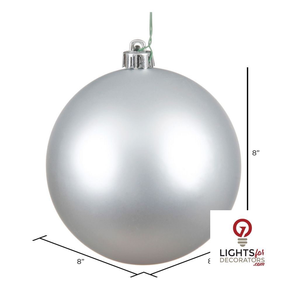 10" Shatterproof Ball Ornament - Silver - Glitter — alternate view