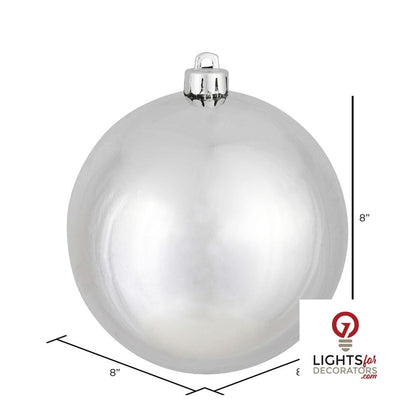 10" Shatterproof Ball Ornament - Silver - Pearl - UV Treated — alternate view