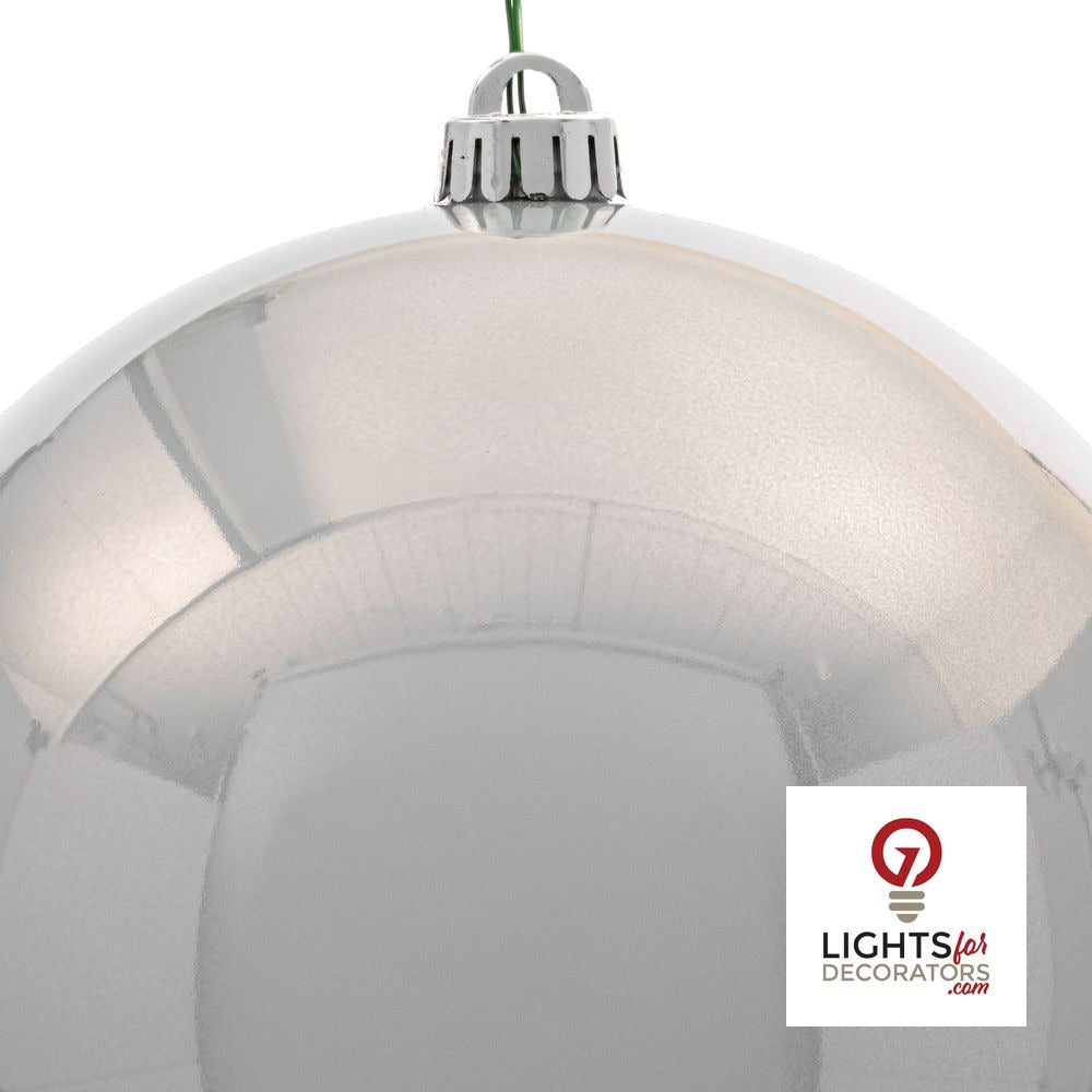 10" Shatterproof Ball Ornament - Silver - Matte - UV Treated — alternate view