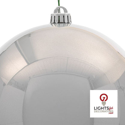10" Shatterproof Ball Ornament - Silver - Matte - UV Treated — alternate view