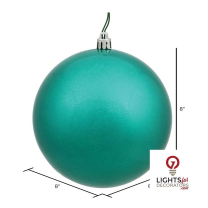 8" Shatterproof Ball Ornament - Teal - Candy - UV Treated — alternate view