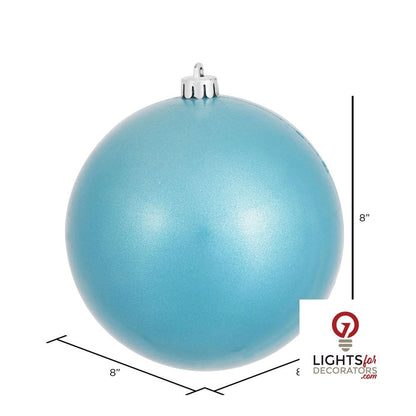 8" Shatterproof Ball Ornament - Turquoise - Candy - UV Treated — alternate view