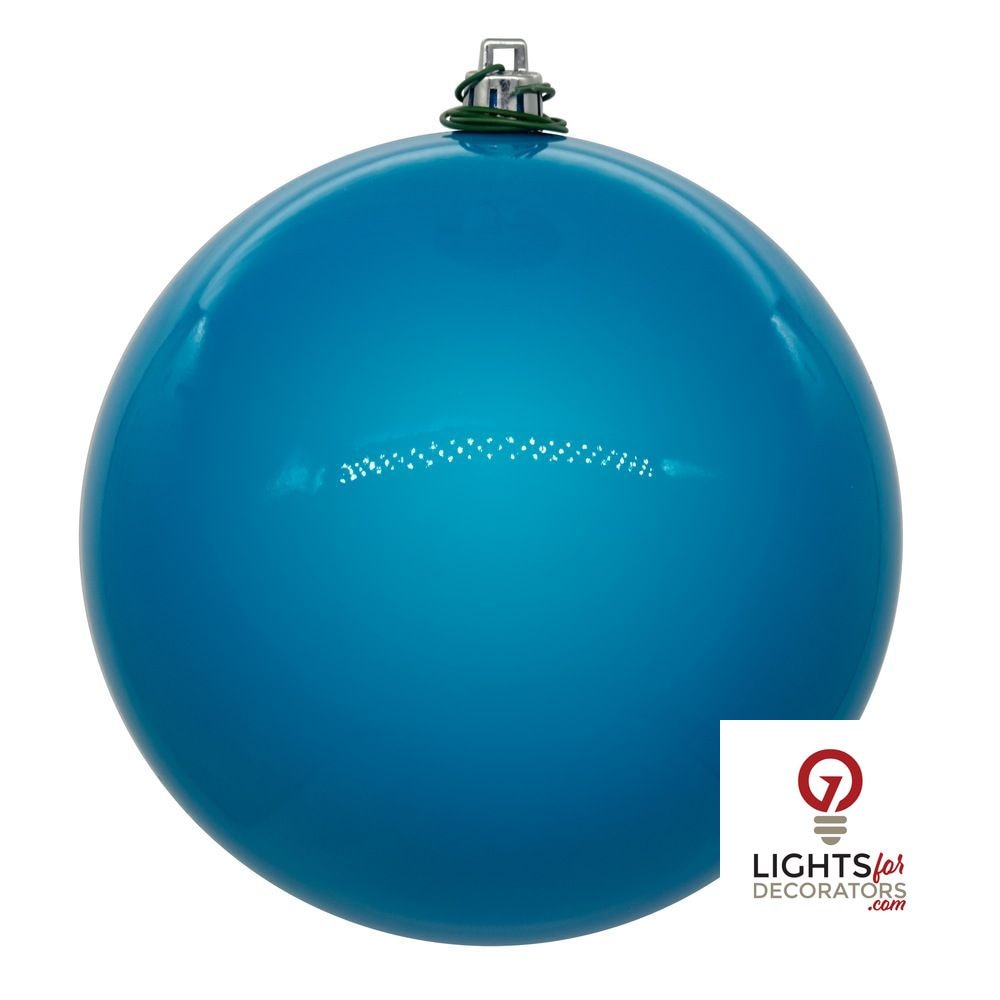 8" Shatterproof Ball Ornament - Turquoise - Pearl - UV Treated