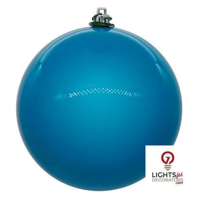 8" Shatterproof Ball Ornament - Turquoise - Pearl - UV Treated
