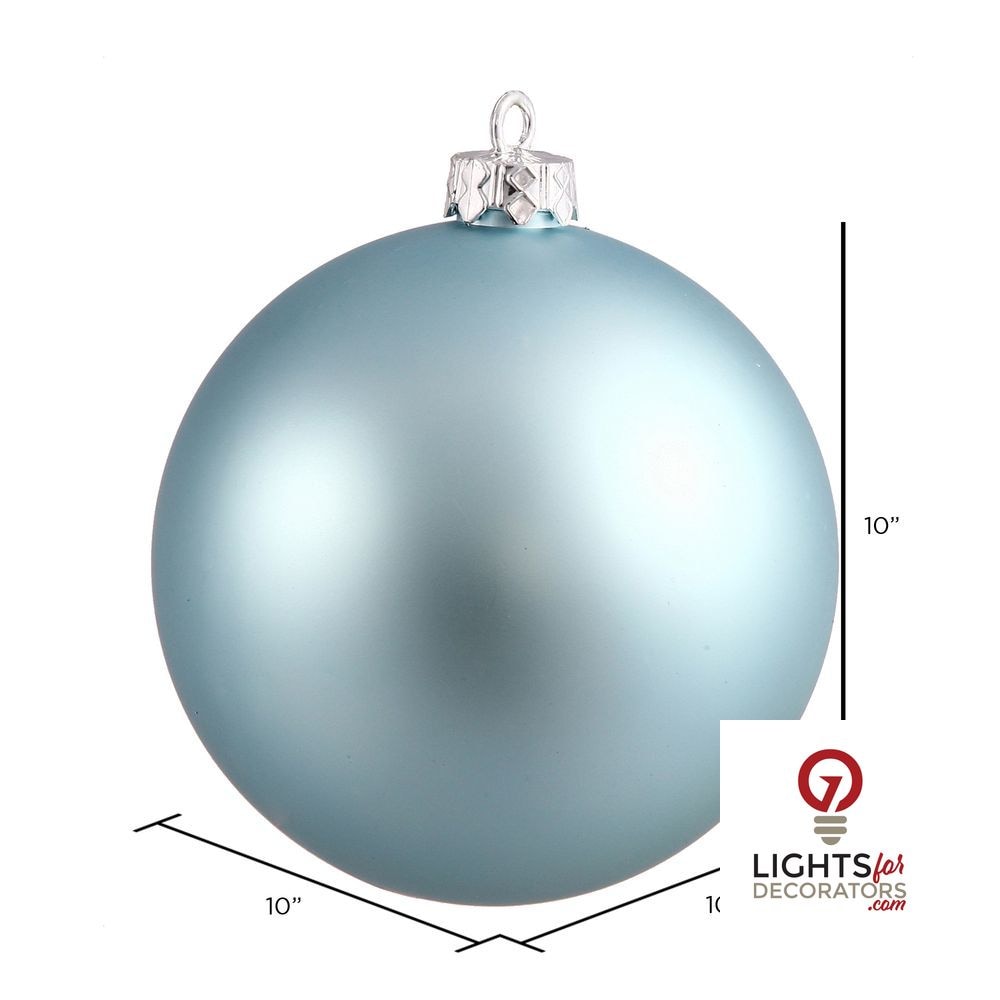 10" Shatterproof Ball Ornament - Baby Blue - Matte - UV Treated — alternate view