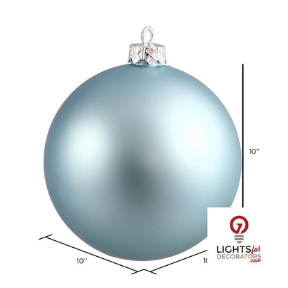 10" Shatterproof Ball Ornament - Baby Blue - Matte - UV Treated — alternate view