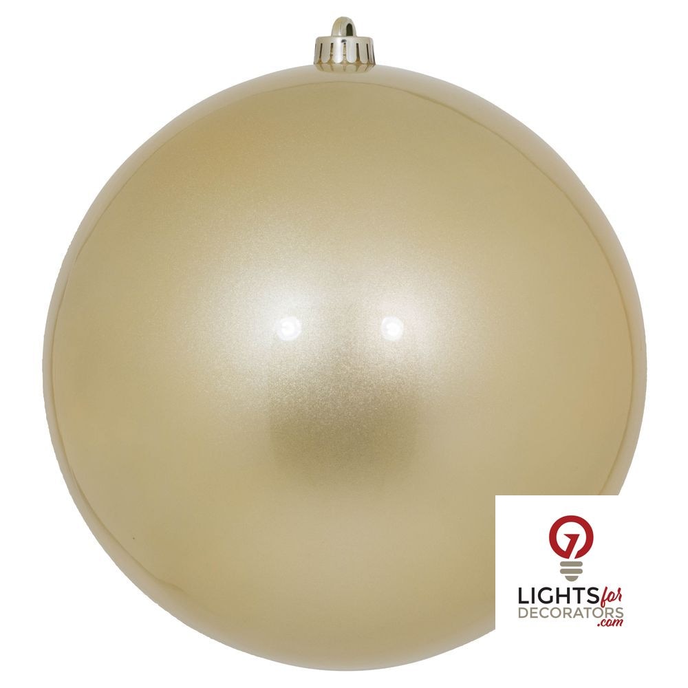 10" Shatterproof Ball Ornament - Champagne - Shiny - UV Treated