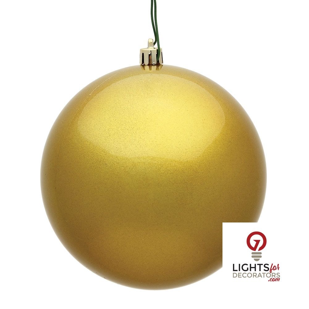 10" Shatterproof Ball Ornament - Gold - Shiny - UV Treated