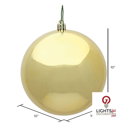 4" Shatterproof Ball Ornament - Green - Pearl - UV Treated - Set of 6 — alternate view