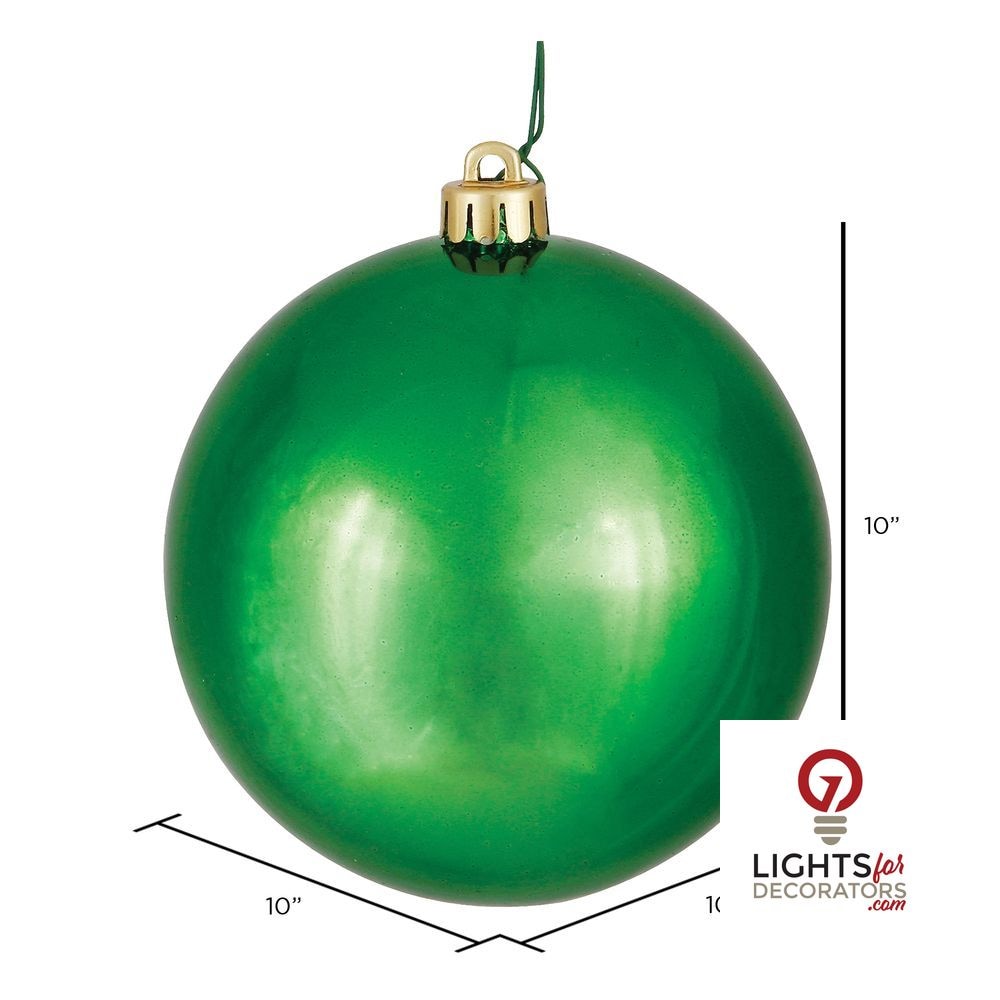 10" Shatterproof Ball Ornament - Honey Gold - Shiny - UV Treated — alternate view