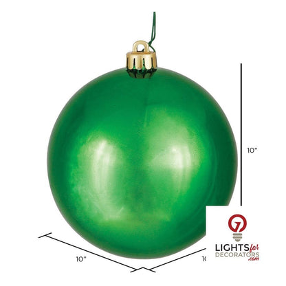 10" Shatterproof Ball Ornament - Honey Gold - Shiny - UV Treated — alternate view