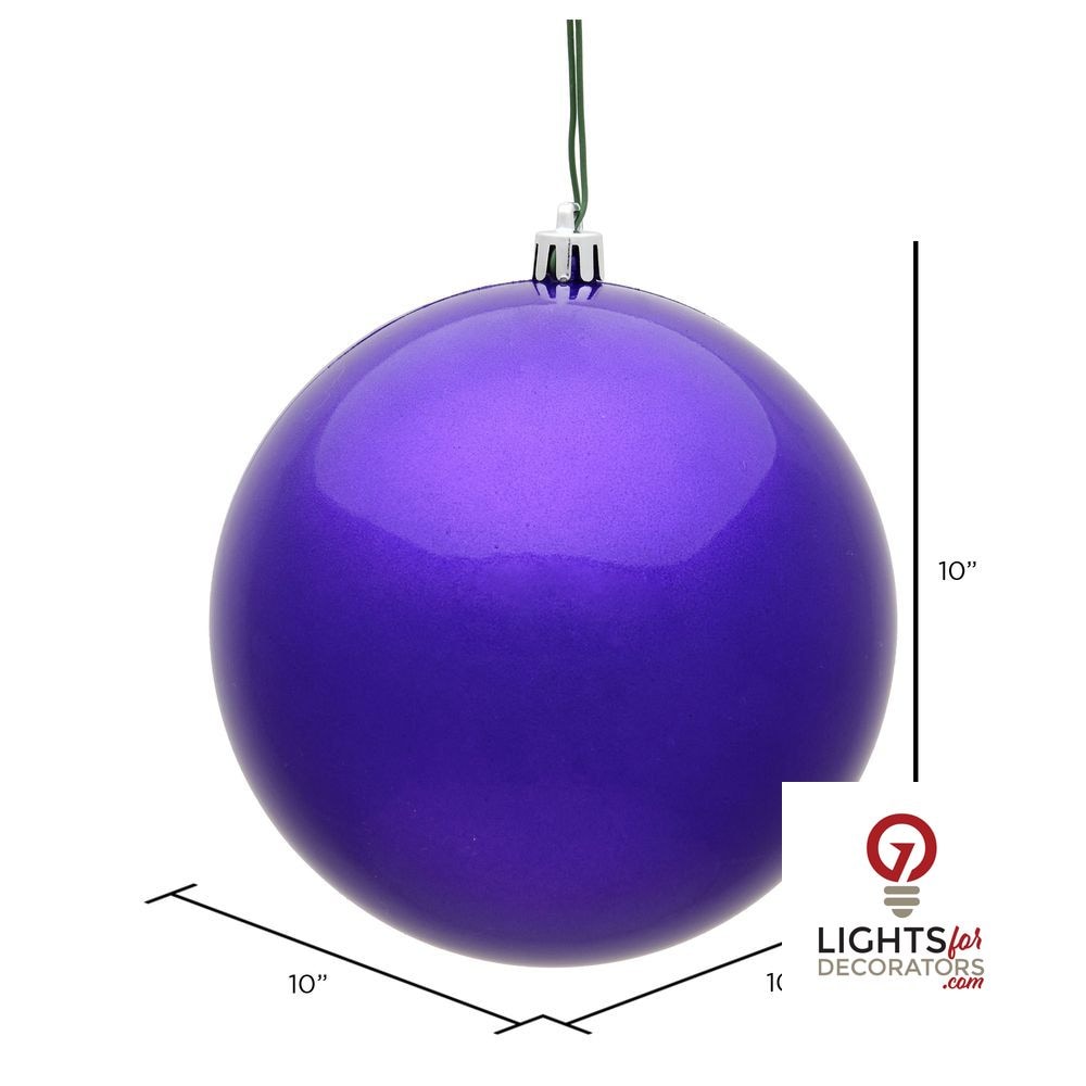 4" Shatterproof Ball Ornament - Red - Glitter - Set of 6 — alternate view