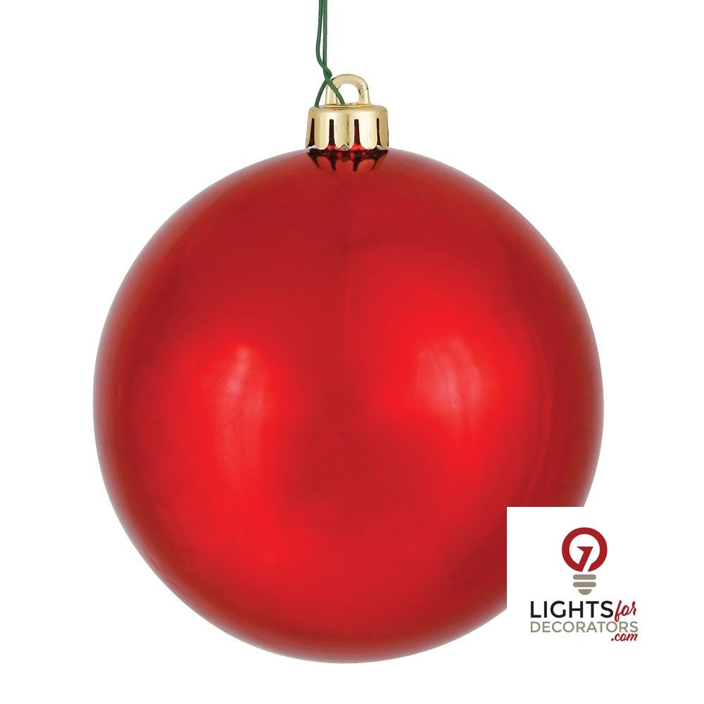 4" Shatterproof Ball Ornament - Rose Gold - Pearl - UV Treated - Set of 6