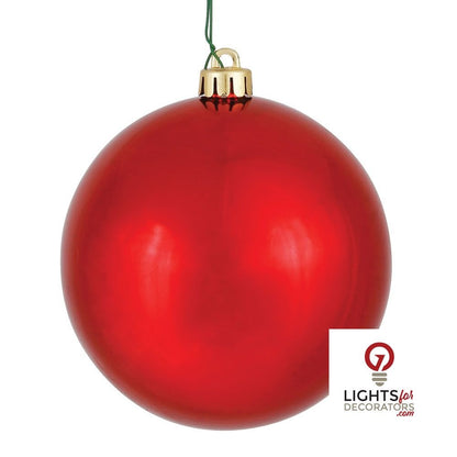 4" Shatterproof Ball Ornament - Rose Gold - Pearl - UV Treated - Set of 6