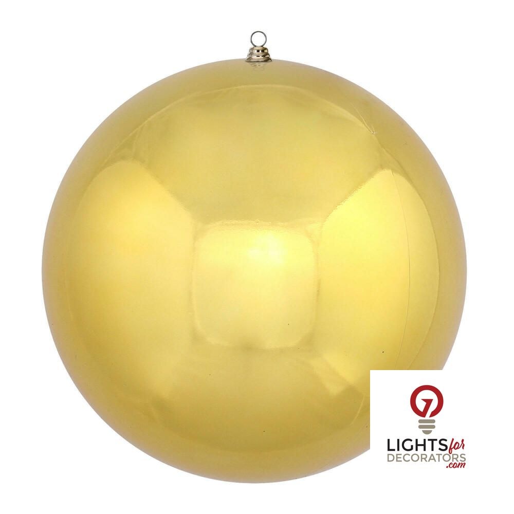 20" Oversized Shatterproof Ball Ornament - Gold - Shiny - UV Treated