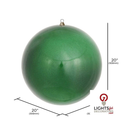 20" Oversized Shatterproof Ball Ornament - Emerald - Candy - UV Treated — alternate view