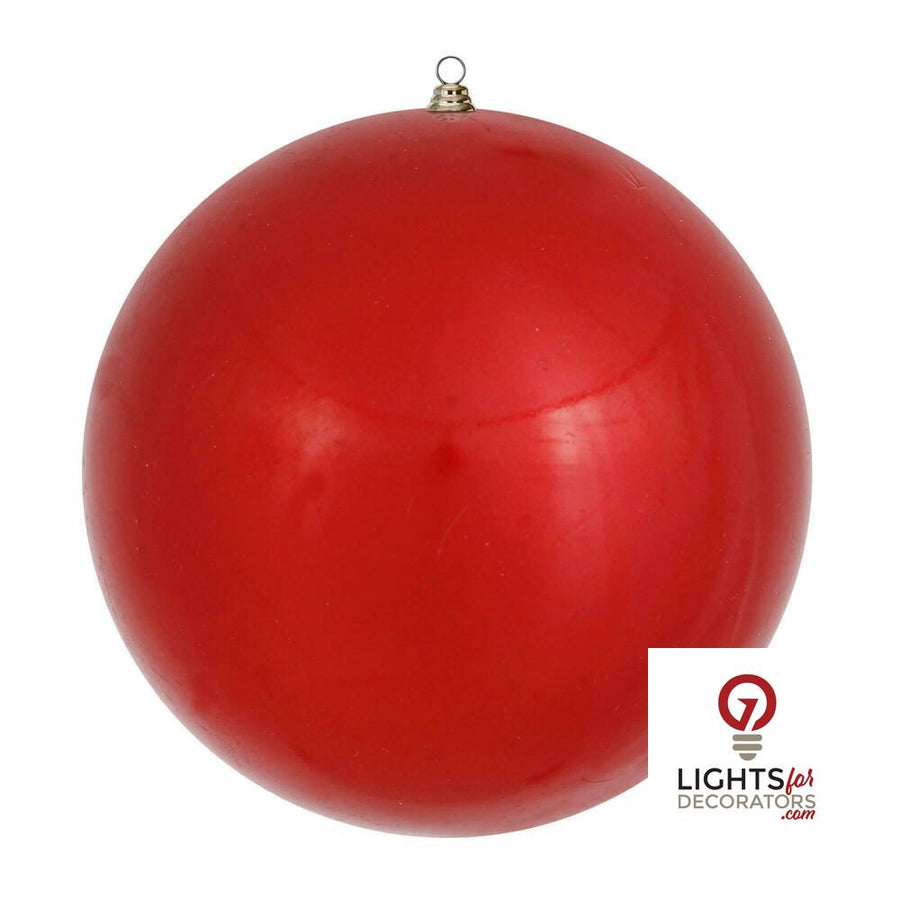 20" Oversized Shatterproof Ball Ornament - Red - Candy - UV Treated