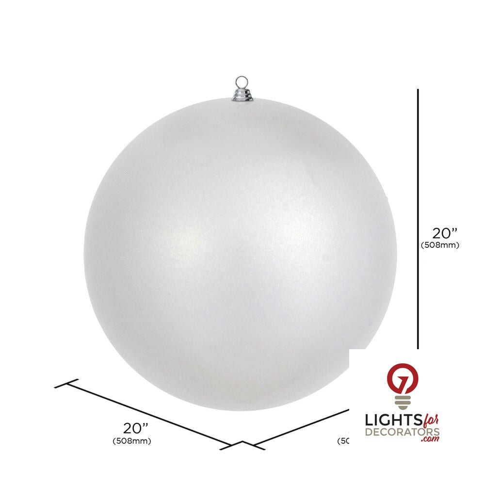 20" Oversized Shatterproof Ball Ornament - Silver - Candy - UV Treated — alternate view