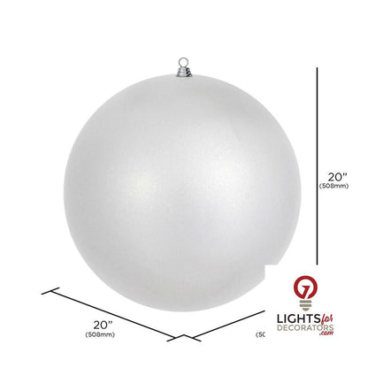 20" Oversized Shatterproof Ball Ornament - Silver - Candy - UV Treated — alternate view