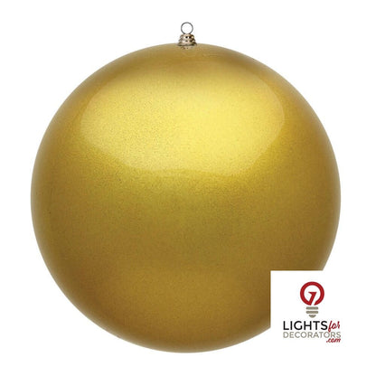 24" Oversized Shatterproof Ball Ornament - Gold - Candy - UV Treated